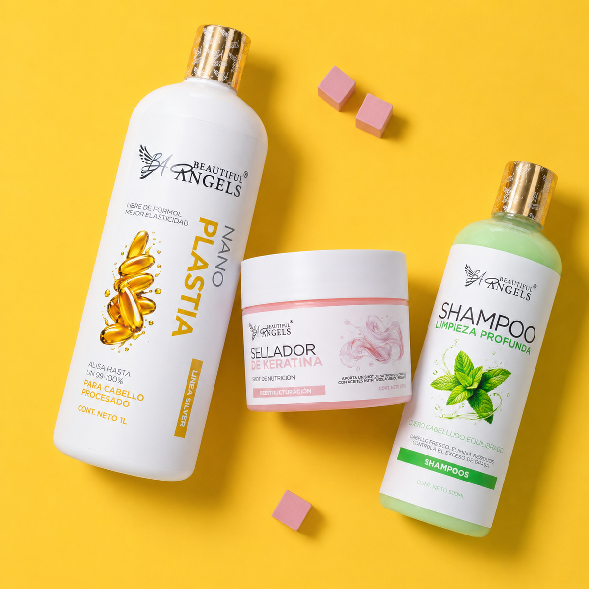 Kit Nanoplastia Silver 1L + Shampoo Limpieza Profunda 500ML + Sellador de Keratina 250ML