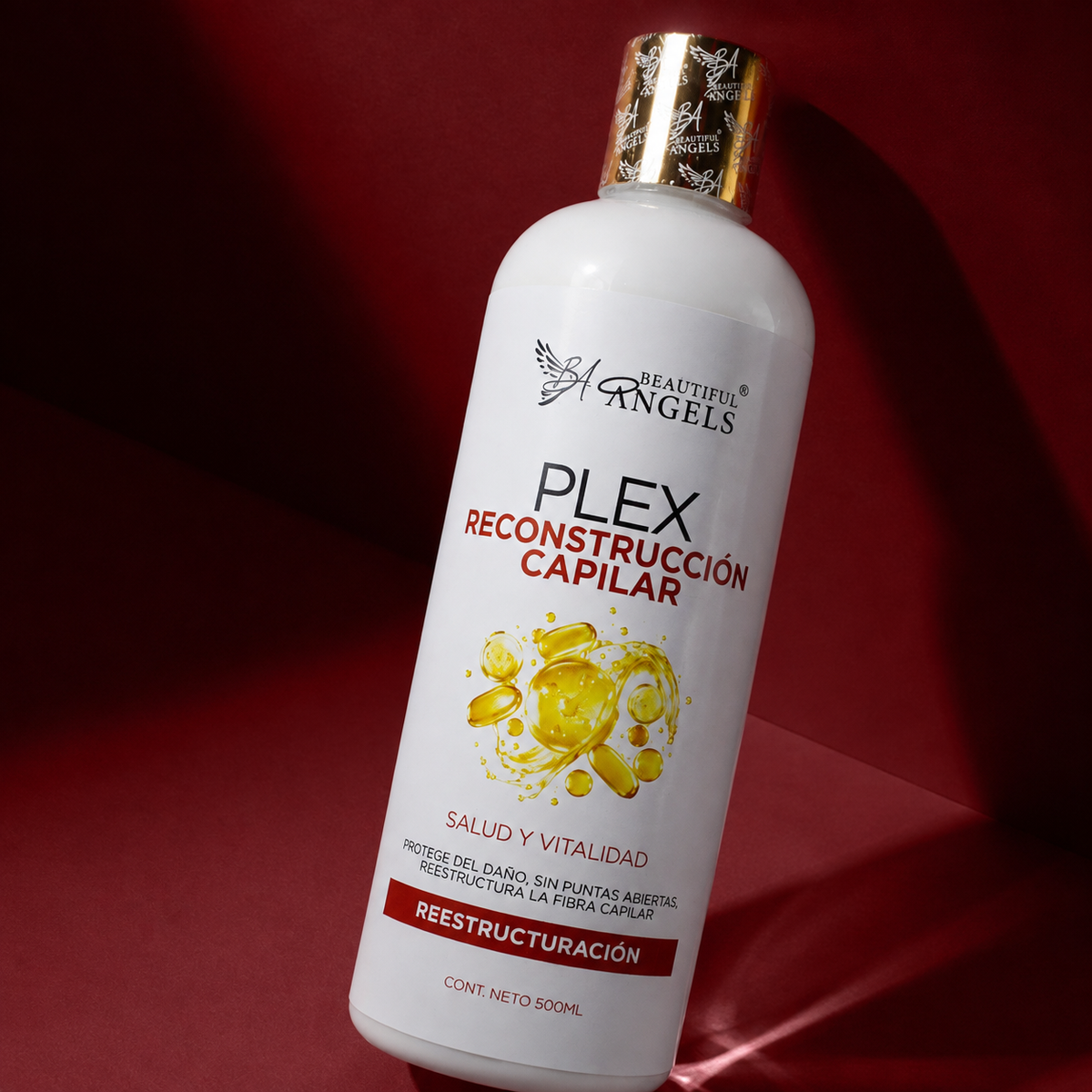 Plex Reconstructor Beautiful Angels: Restauración profunda que fortalece desde el interior, cierra puntas abiertas y devuelve elasticidad para cabello con daños mecánicos, térmicos y químicos.