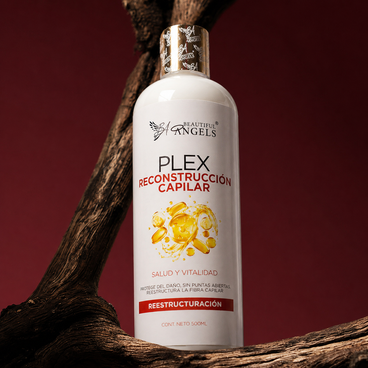 Plex Reconstructor Beautiful Angels: Restauración profunda que fortalece desde el interior, cierra puntas abiertas y devuelve elasticidad para cabello con daños mecánicos, térmicos y químicos.