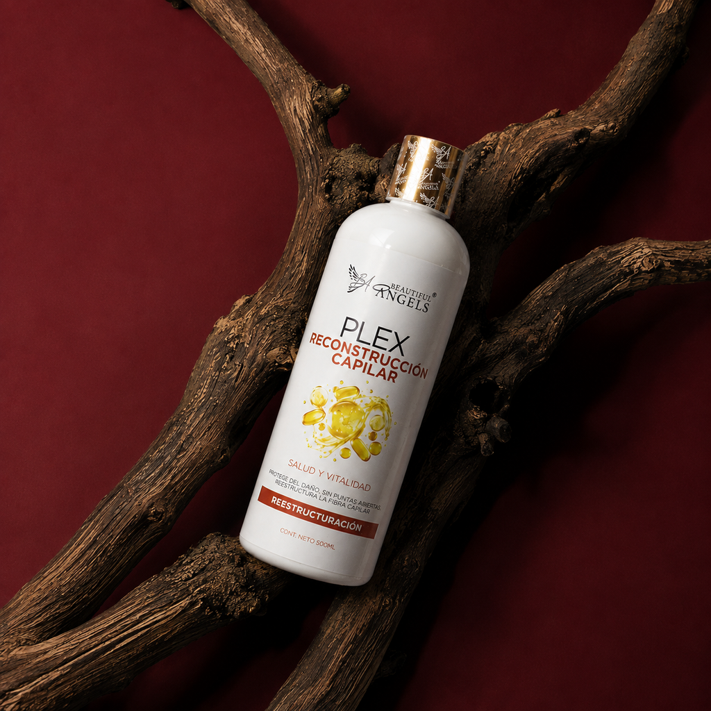 Plex Reconstructor Beautiful Angels: Restauración profunda que fortalece desde el interior, cierra puntas abiertas y devuelve elasticidad para cabello con daños mecánicos, térmicos y químicos.