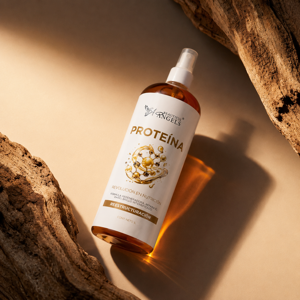 Proteína Beautiful Angels: Reparación intensiva con 80% de queratina pura, reconstruye la estructura del cabello, devuelve fuerza y elasticidad y recupera cabellos dañados por químicos.