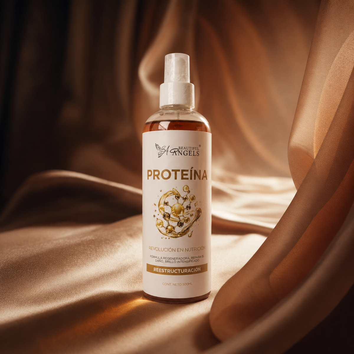 Proteína Beautiful Angels: Reparación intensiva con 80% de queratina pura, reconstruye la estructura del cabello, devuelve fuerza y elasticidad y recupera cabellos dañados por químicos.