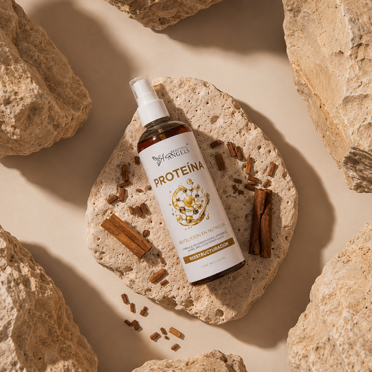 Proteína Beautiful Angels: Reparación intensiva con 80% de queratina pura, reconstruye la estructura del cabello, devuelve fuerza y elasticidad y recupera cabellos dañados por químicos.