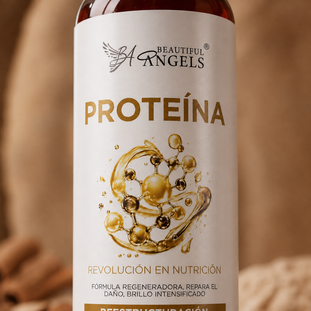 Proteína Beautiful Angels: Reparación intensiva con 80% de queratina pura, reconstruye la estructura del cabello, devuelve fuerza y elasticidad y recupera cabellos dañados por químicos.