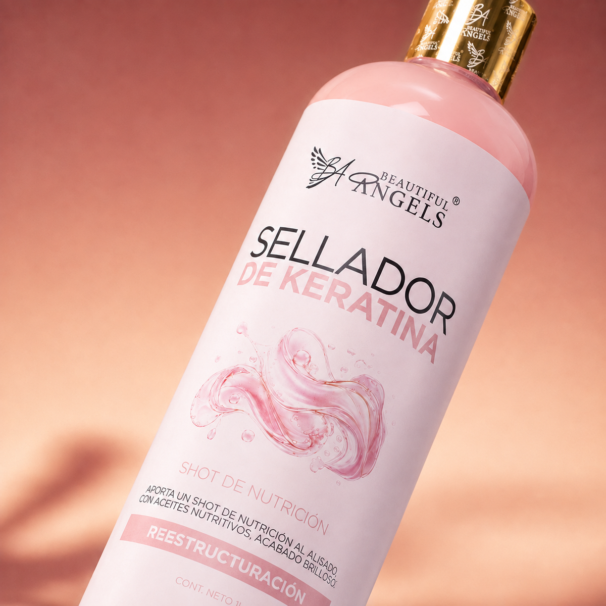 Sellador de Keratina Beautiful Angels: Shot de Nutrición al Momento de Terminar un Alisado Progresivo, con Control Absoluto del Frizz, Reducción de la Esponjosidad