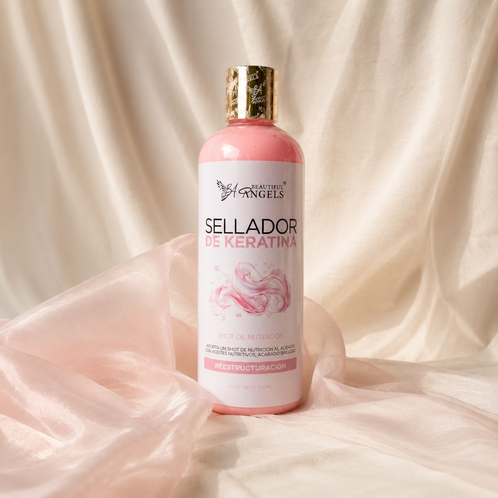 Sellador de Keratina Beautiful Angels: Shot de Nutrición al Momento de Terminar un Alisado Progresivo, con Control Absoluto del Frizz, Reducción de la Esponjosidad