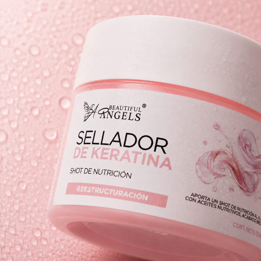 Sellador de Keratina Beautiful Angels: Shot de Nutrición al Momento de Terminar un Alisado Progresivo, con Control Absoluto del Frizz, Reducción de la Esponjosidad