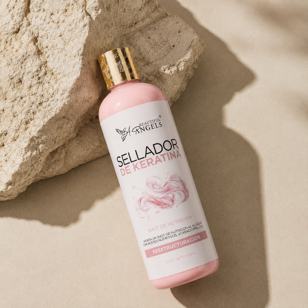 Sellador de Keratina Beautiful Angels: Shot de Nutrición al Momento de Terminar un Alisado Progresivo, con Control Absoluto del Frizz, Reducción de la Esponjosidad