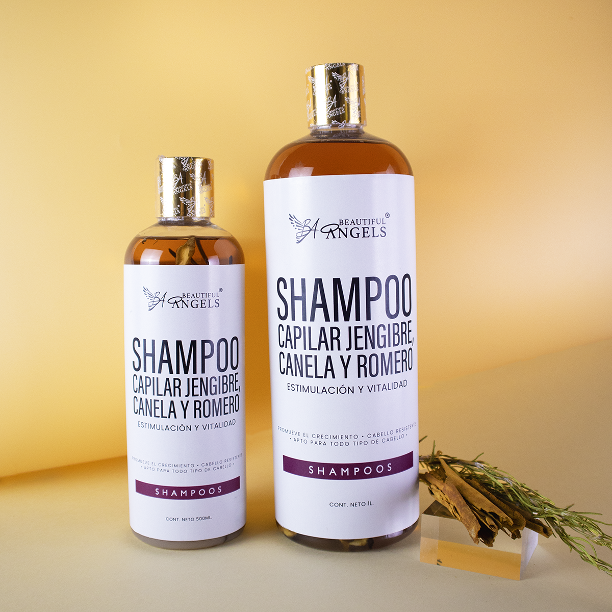 Shampoo Capilar Jengibre, Canela y Romero