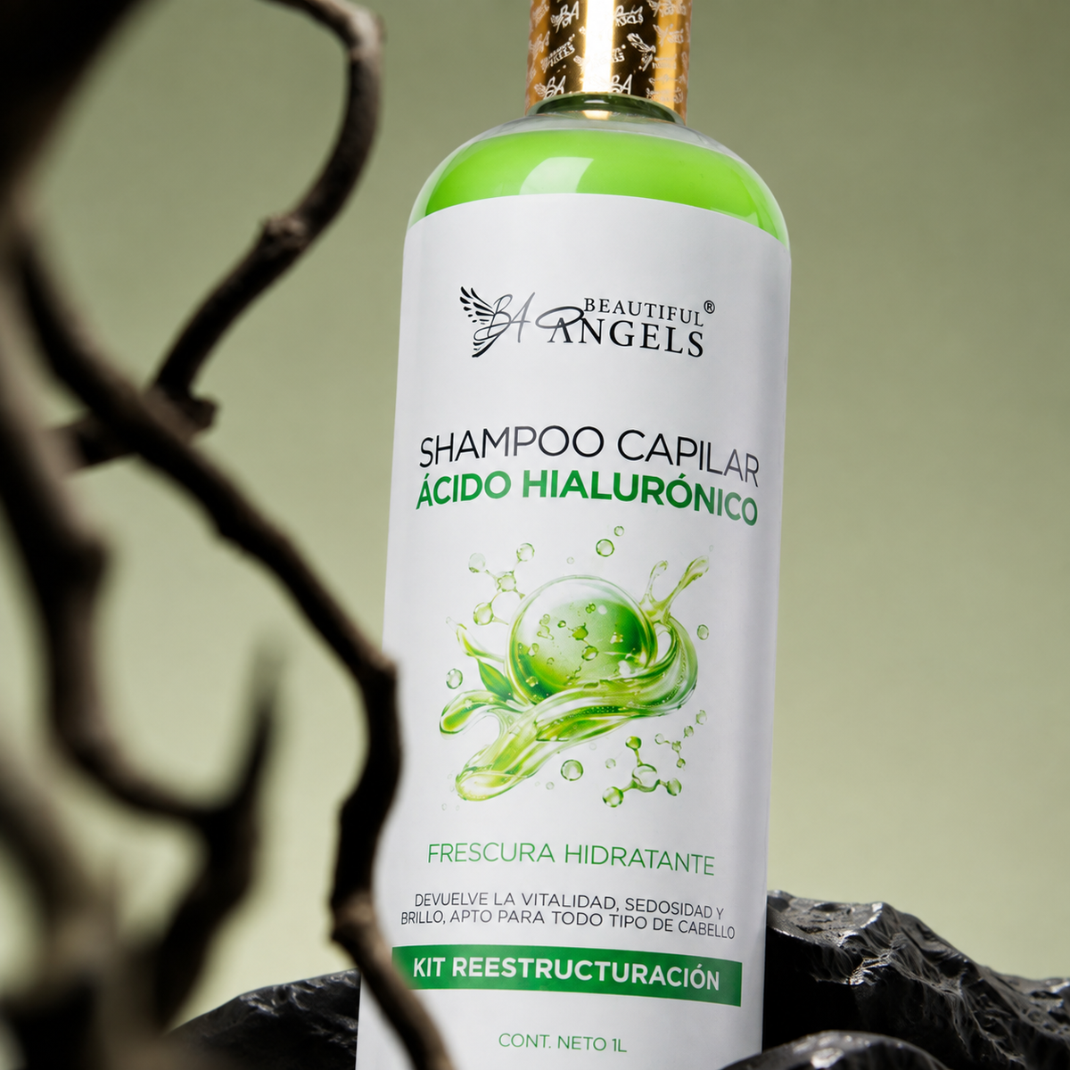 ✦ Kit Ácido Hialurónico Beautiful Angels 1L ✦ Reestructuración e hidratación profunda para un cabello fuerte, radiante y lleno de vida.