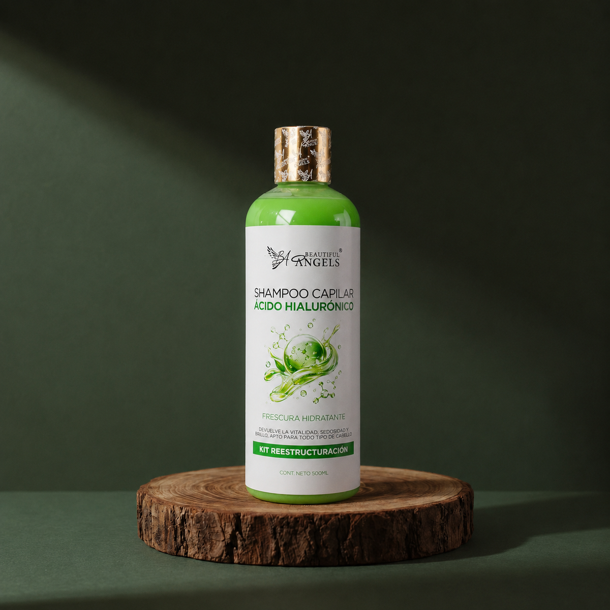 Shampoo con Ácido Hialurónico Beautiful Angels: Hidratación Profunda, Fortaleza desde la Raíz, Prevención de Caída y Cabello Lleno de Vida