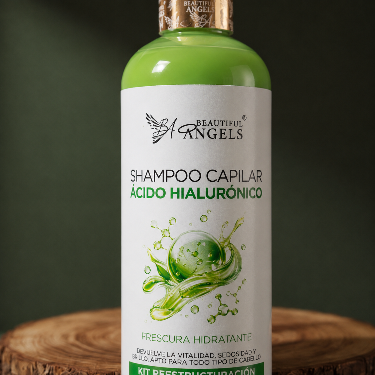 Shampoo con Ácido Hialurónico Beautiful Angels: Hidratación Profunda, Fortaleza desde la Raíz, Prevención de Caída y Cabello Lleno de Vida