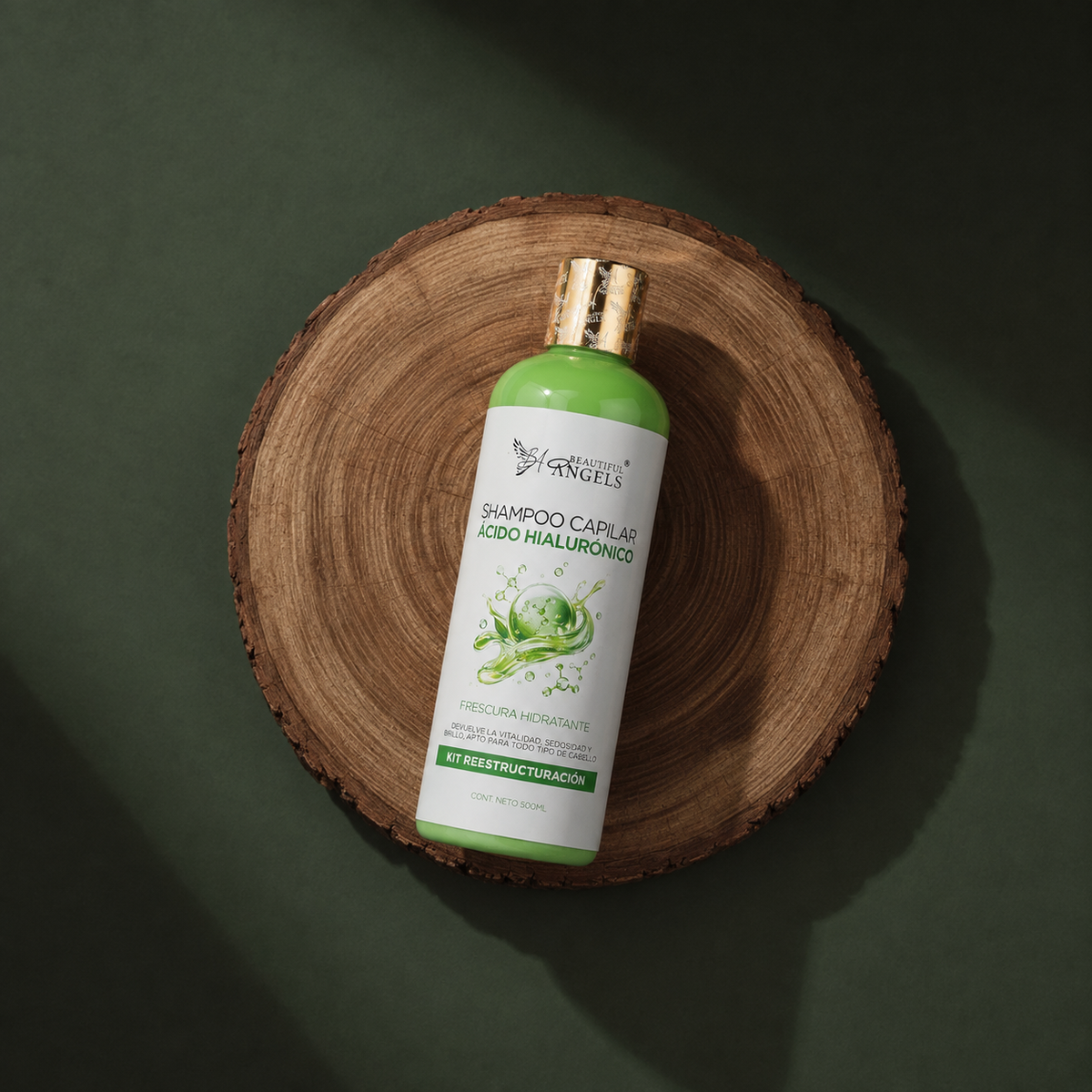 Shampoo con Ácido Hialurónico Beautiful Angels: Hidratación Profunda, Fortaleza desde la Raíz, Prevención de Caída y Cabello Lleno de Vida