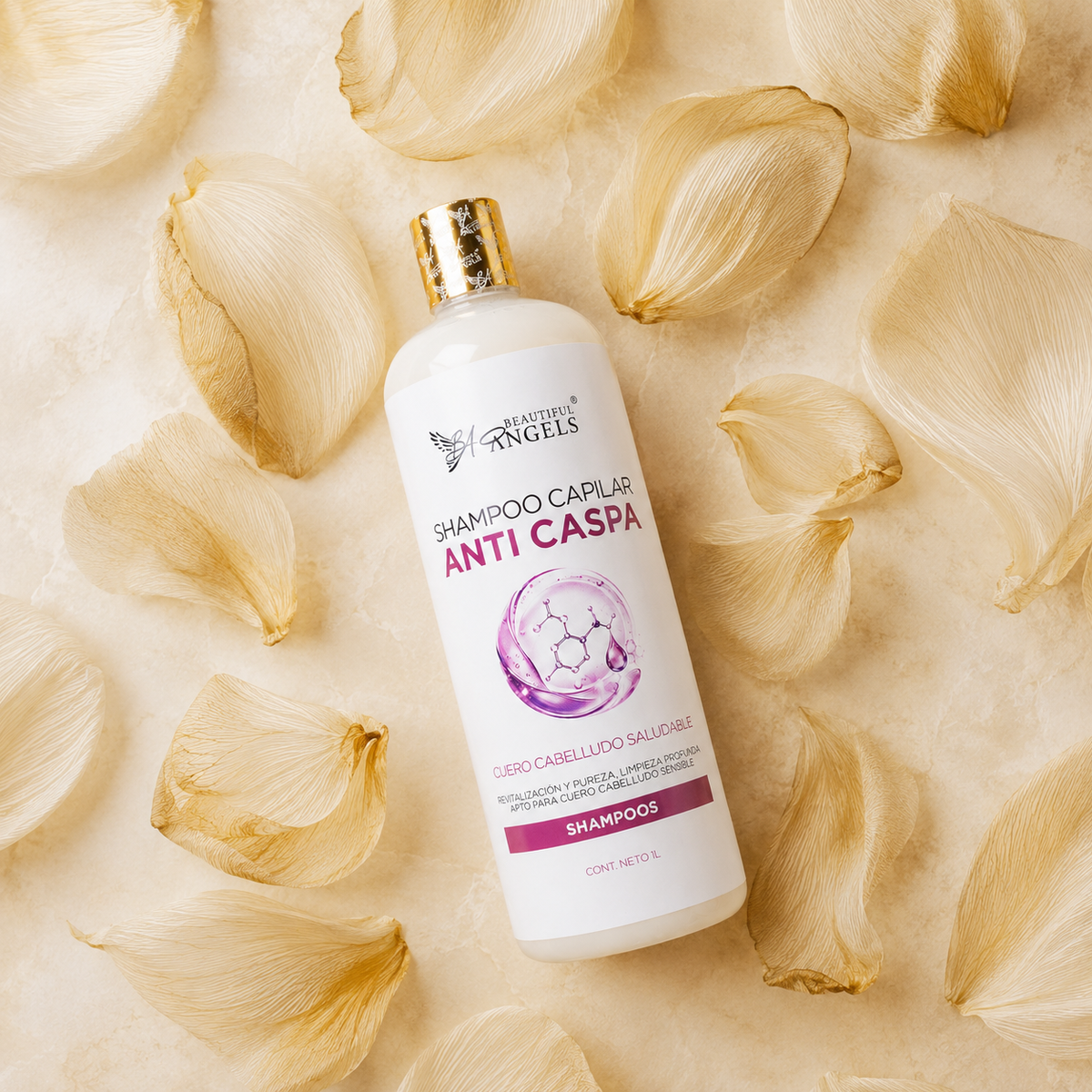 Shampoo Anti-Caspa Beautiful Angels: Fórmula que Elimina las Escamas Visibles, con un Cuidado Suave para Cuero Cabelludo Sensible