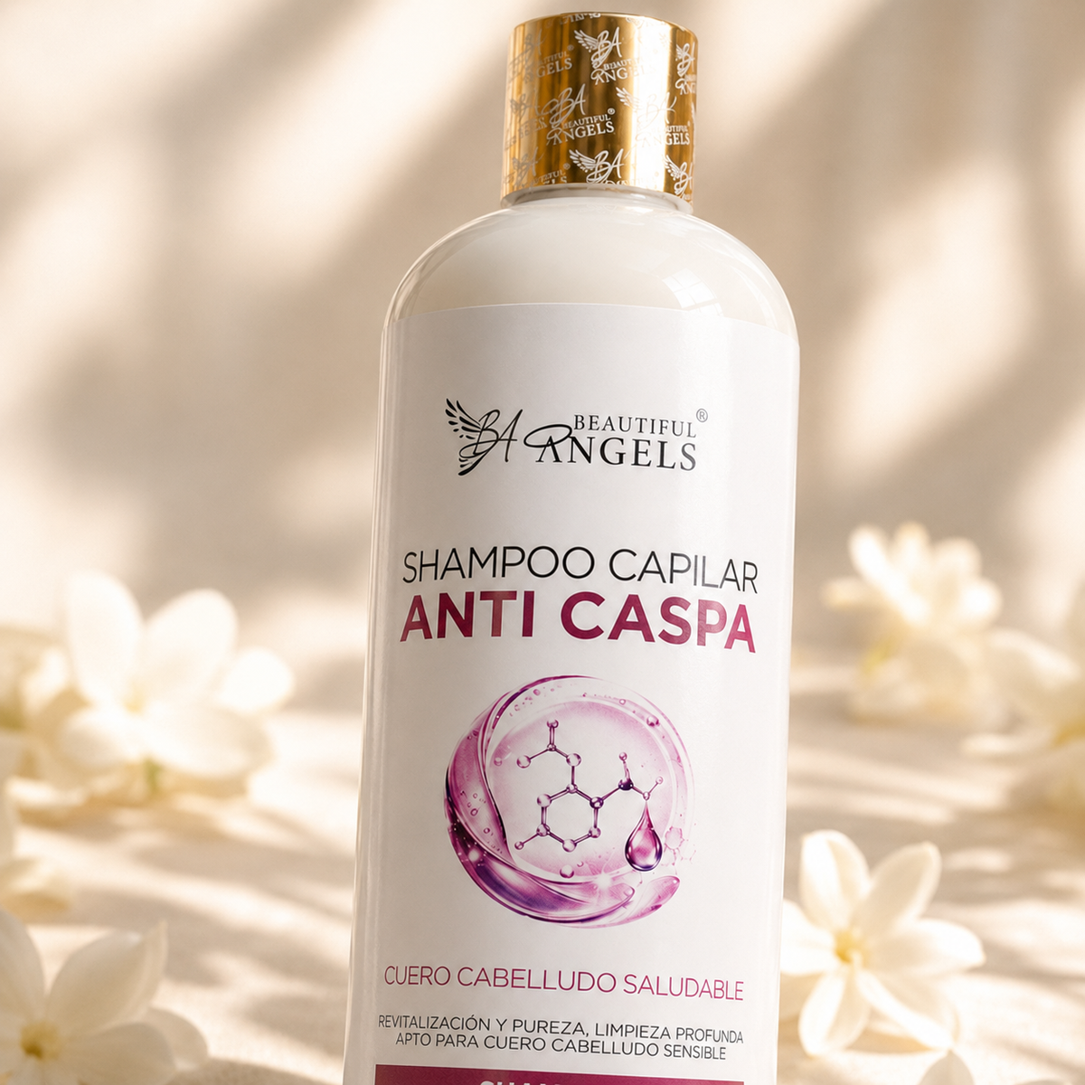 Shampoo Anti-Caspa Beautiful Angels: Fórmula que Elimina las Escamas Visibles, con un Cuidado Suave para Cuero Cabelludo Sensible