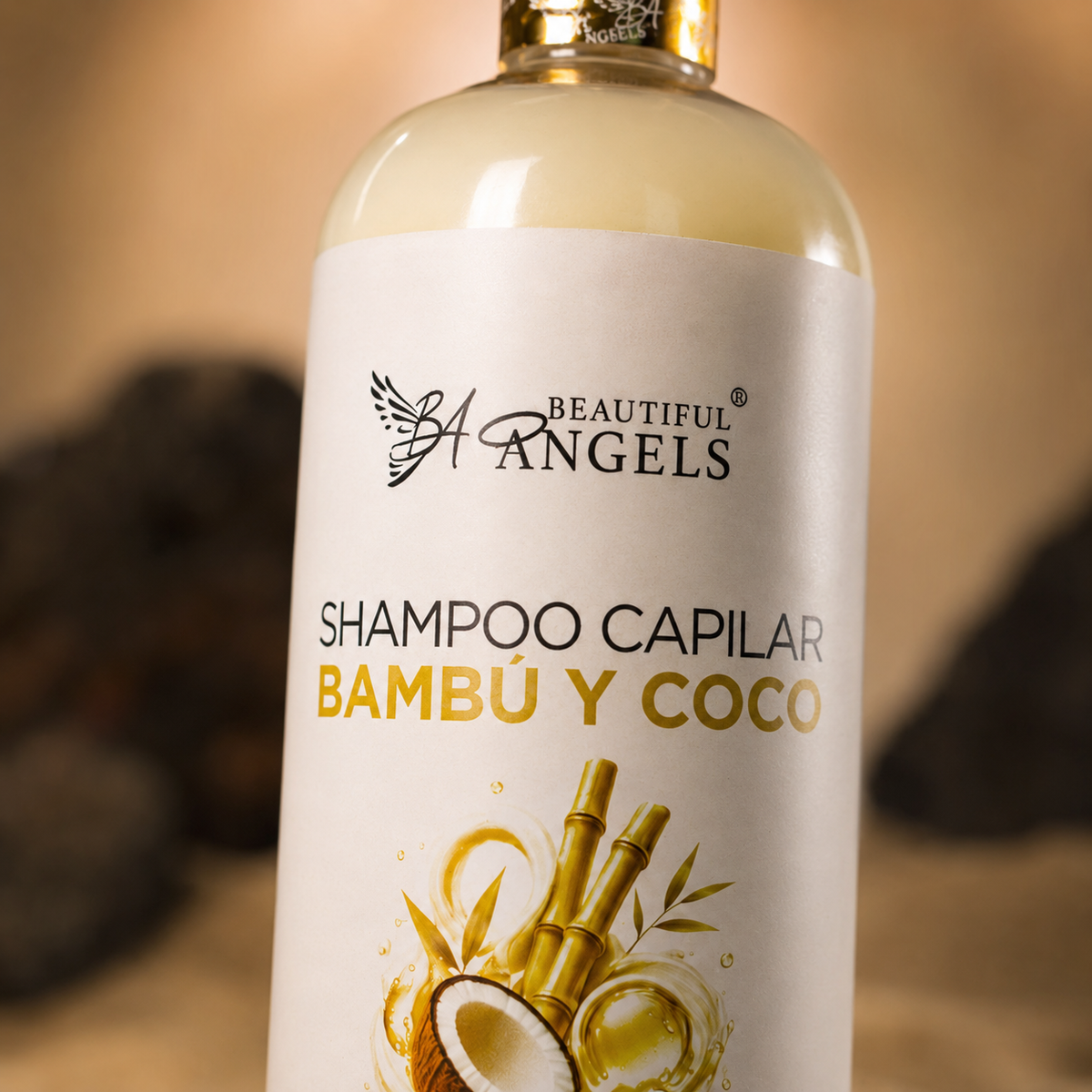 Shampoo Capilar Bambú y Coco Beautiful Angels: Fortalece he Hidrata para un cabello Fuerte, Sedoso y Lleno de Vida