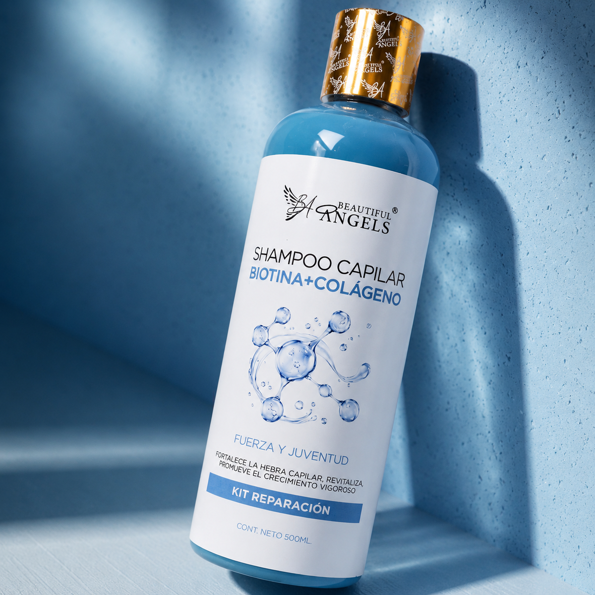Shampoo Colágeno y Biotina Beautiful Angels: Fortalece la Fibra Capilar, Aumenta Volumen y Densidad, Cabello más Grueso y Resistente