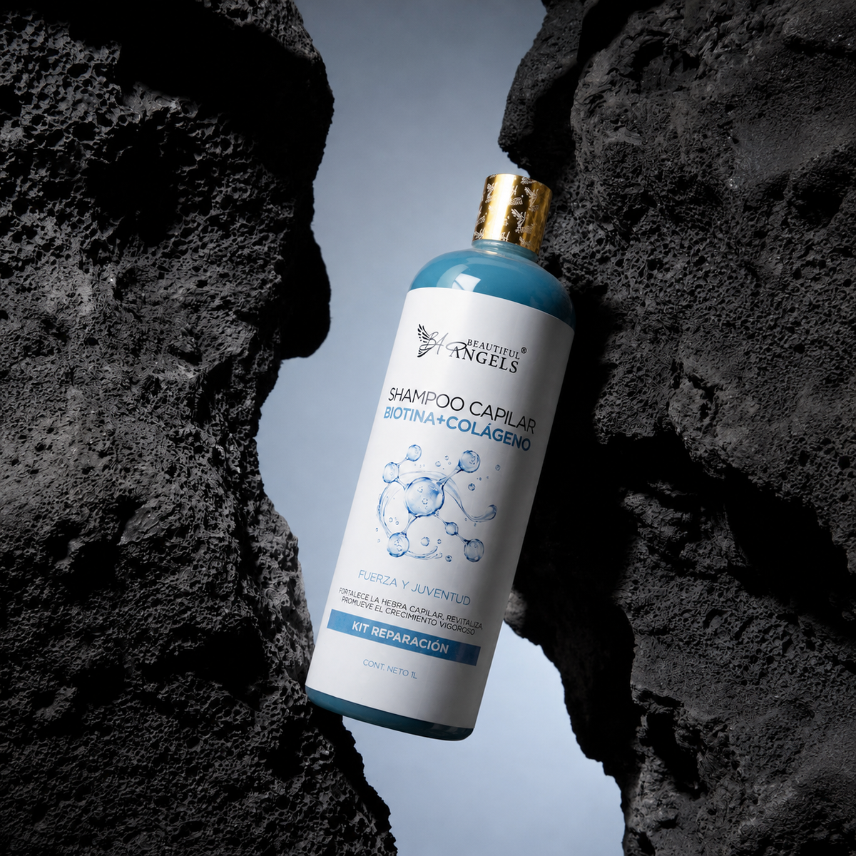 Shampoo Colágeno y Biotina Beautiful Angels: Fortalece la Fibra Capilar, Aumenta Volumen y Densidad, Cabello más Grueso y Resistente