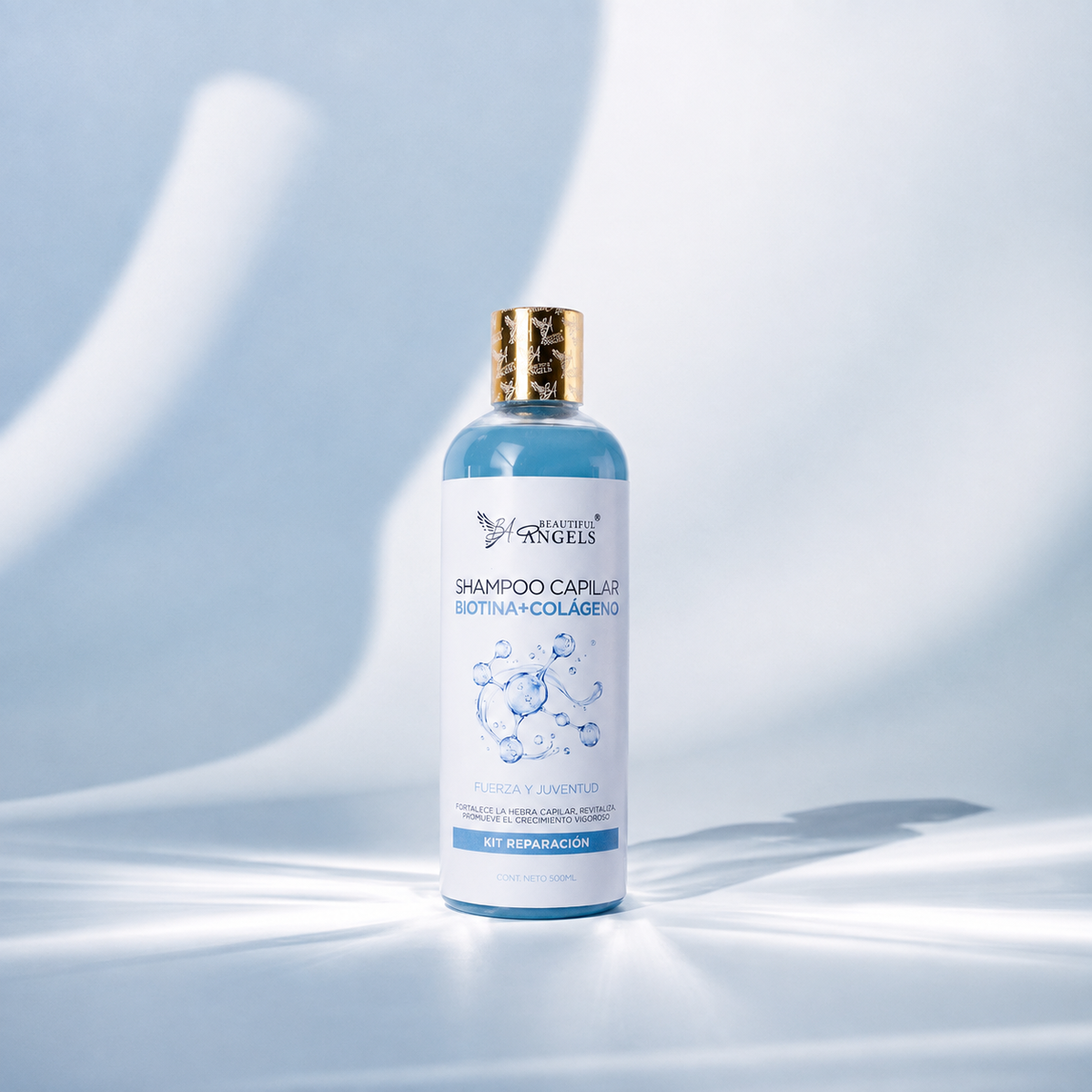 Shampoo Colágeno y Biotina Beautiful Angels: Fortalece la Fibra Capilar, Aumenta Volumen y Densidad, Cabello más Grueso y Resistente