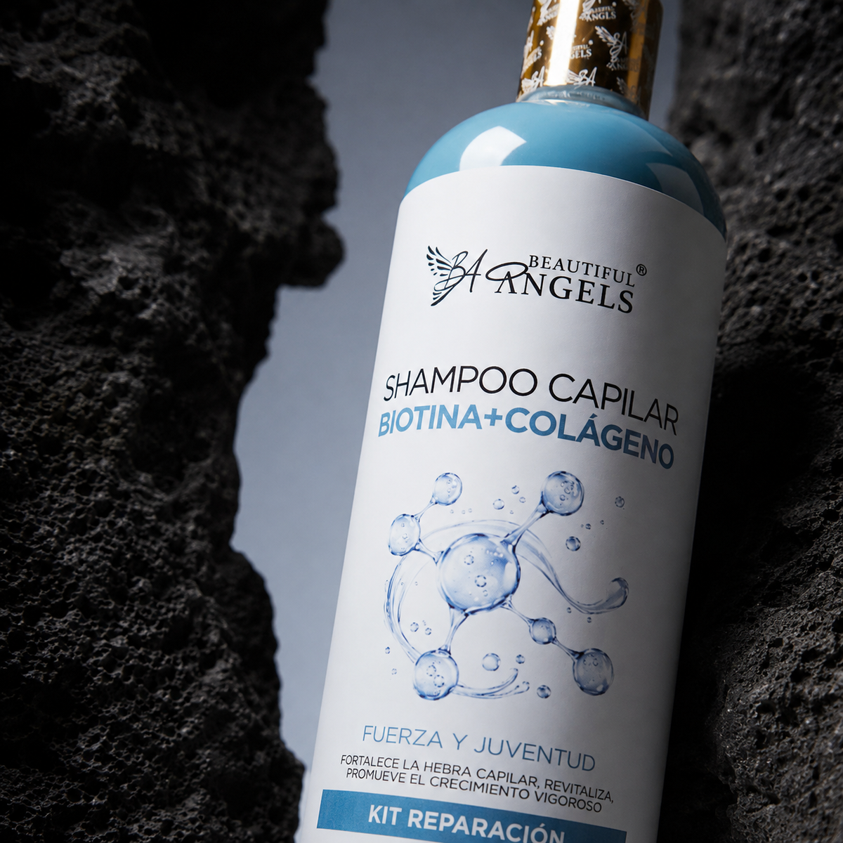 Shampoo Colágeno y Biotina Beautiful Angels: Fortalece la Fibra Capilar, Aumenta Volumen y Densidad, Cabello más Grueso y Resistente