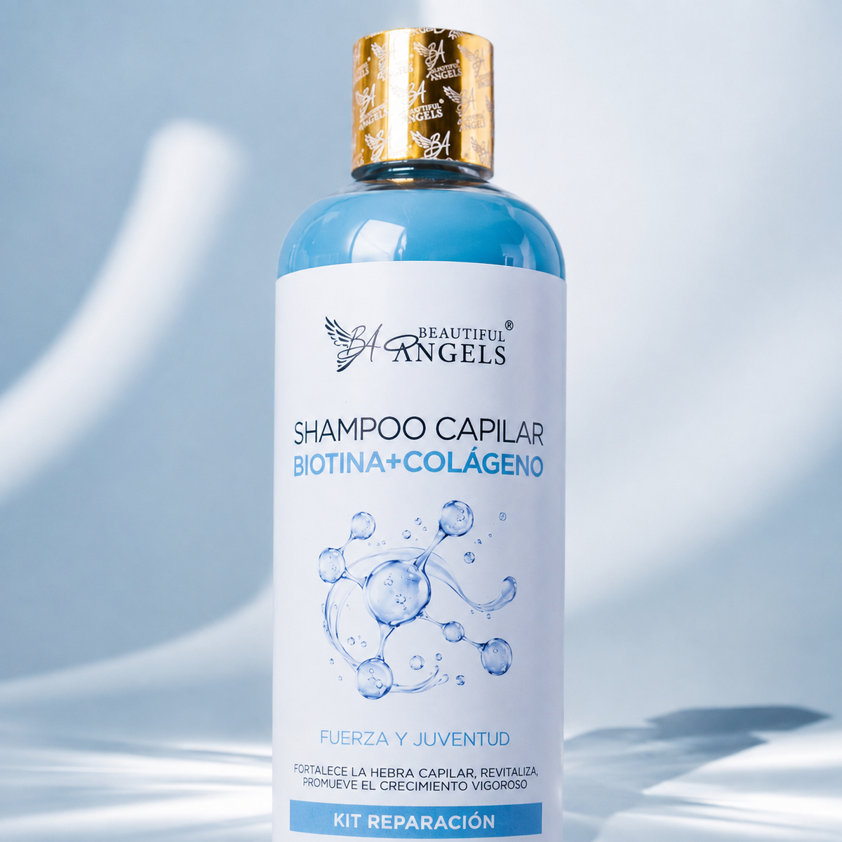 Shampoo Colágeno y Biotina Beautiful Angels: Fortalece la Fibra Capilar, Aumenta Volumen y Densidad, Cabello más Grueso y Resistente