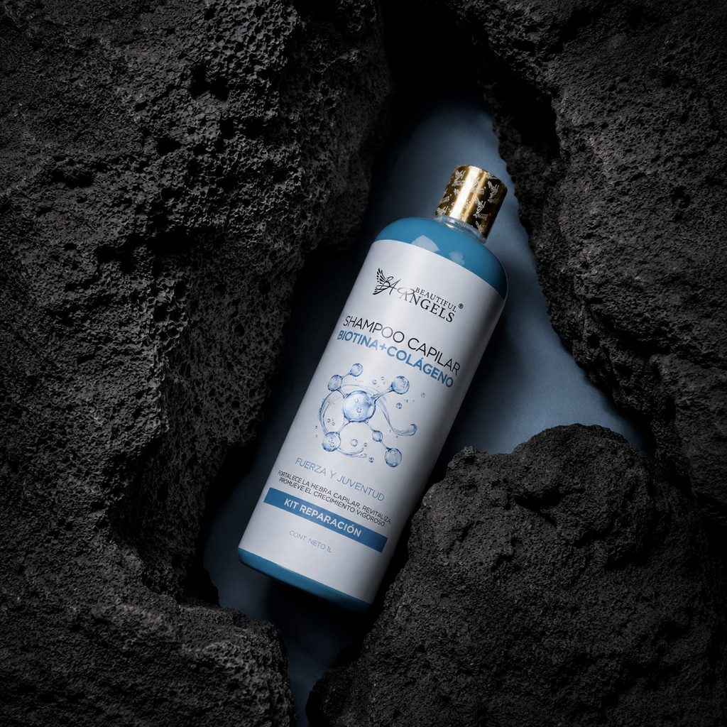 Shampoo Colágeno y Biotina Beautiful Angels: Fortalece la Fibra Capilar, Aumenta Volumen y Densidad, Cabello más Grueso y Resistente