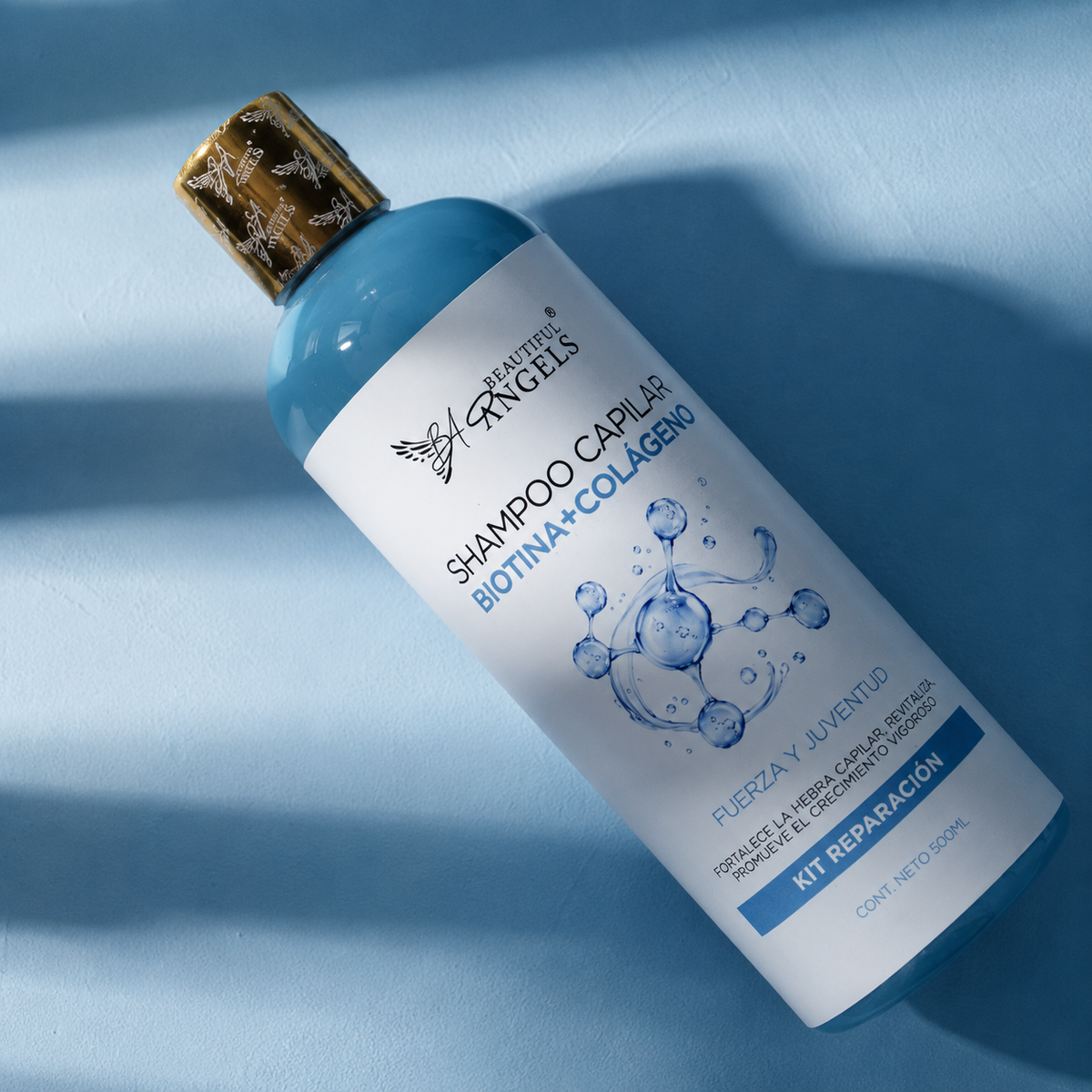 Shampoo Colágeno y Biotina Beautiful Angels: Fortalece la Fibra Capilar, Aumenta Volumen y Densidad, Cabello más Grueso y Resistente