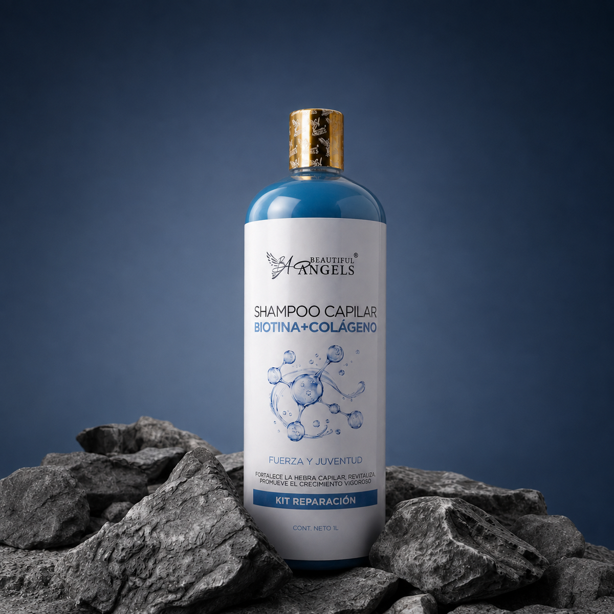 Shampoo Colágeno y Biotina Beautiful Angels: Fortalece la Fibra Capilar, Aumenta Volumen y Densidad, Cabello más Grueso y Resistente