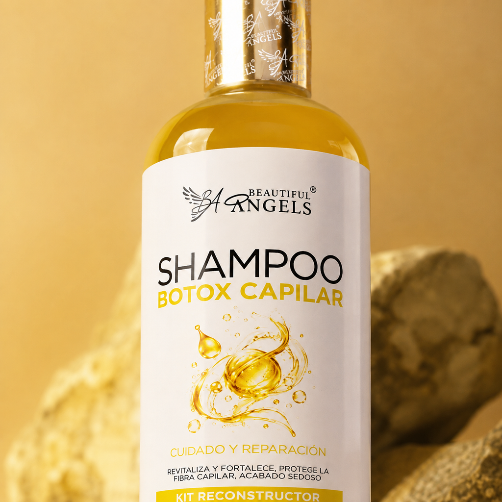 Shampoo Botox Capilar Beautiful Angels: Repara y Fortalece la Fibra Capilar, Controla el Frizz , Aporta Brillo y Vitalidad, Repara y Fortalece