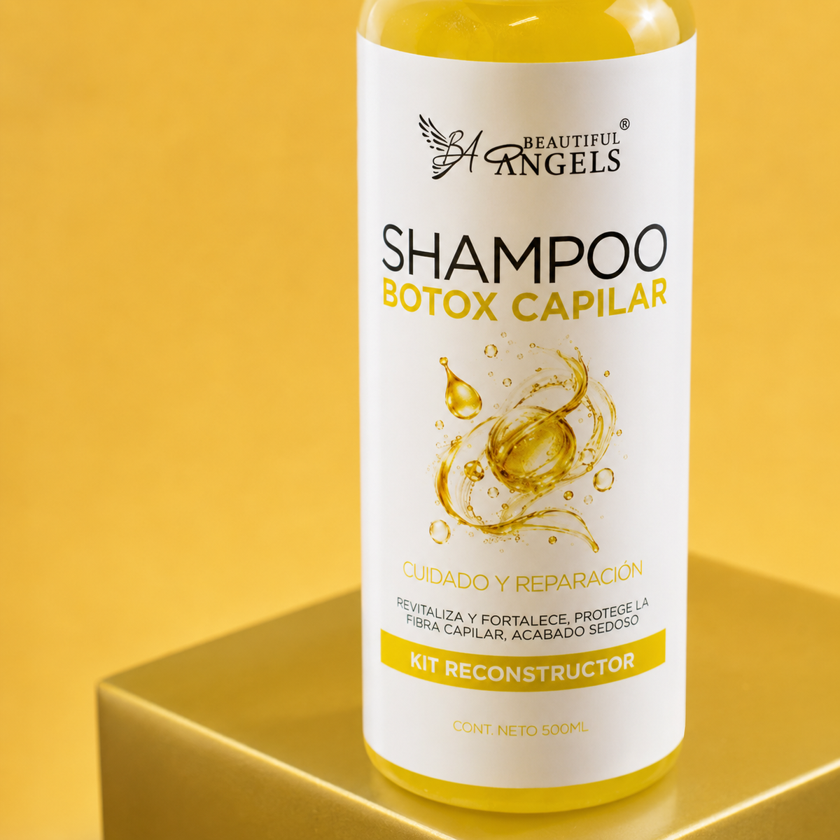 Shampoo Botox Capilar Beautiful Angels: Repara y Fortalece la Fibra Capilar, Controla el Frizz , Aporta Brillo y Vitalidad, Repara y Fortalece