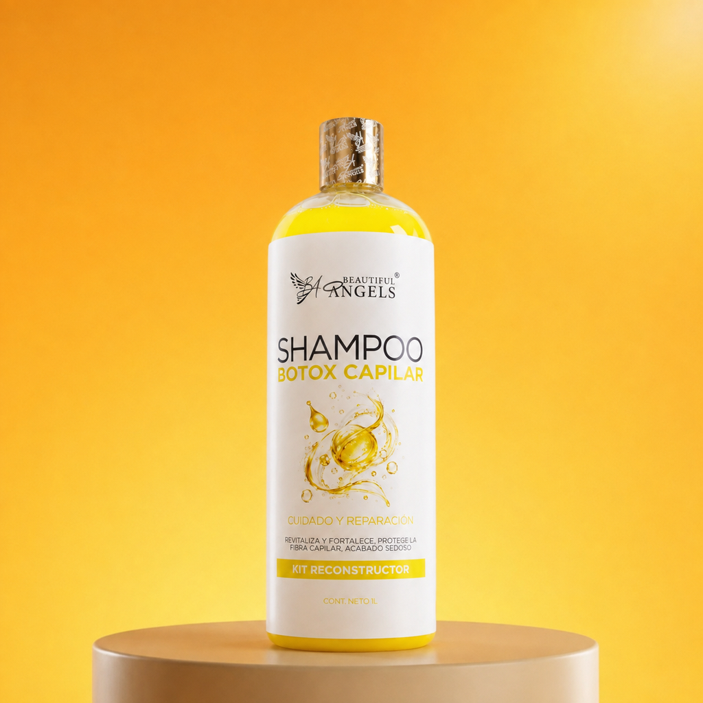 Shampoo Botox Capilar Beautiful Angels: Repara y Fortalece la Fibra Capilar, Controla el Frizz , Aporta Brillo y Vitalidad, Repara y Fortalece