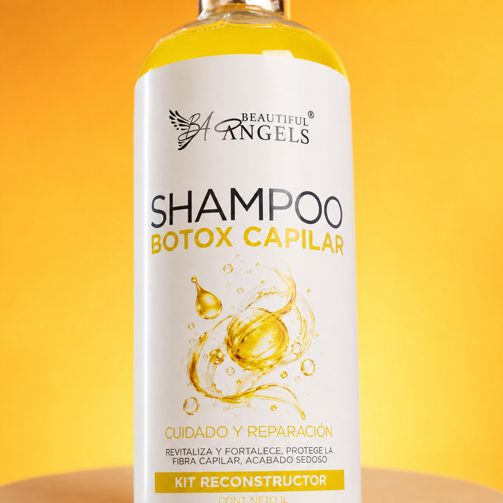 Shampoo Botox Capilar Beautiful Angels: Repara y Fortalece la Fibra Capilar, Controla el Frizz , Aporta Brillo y Vitalidad, Repara y Fortalece