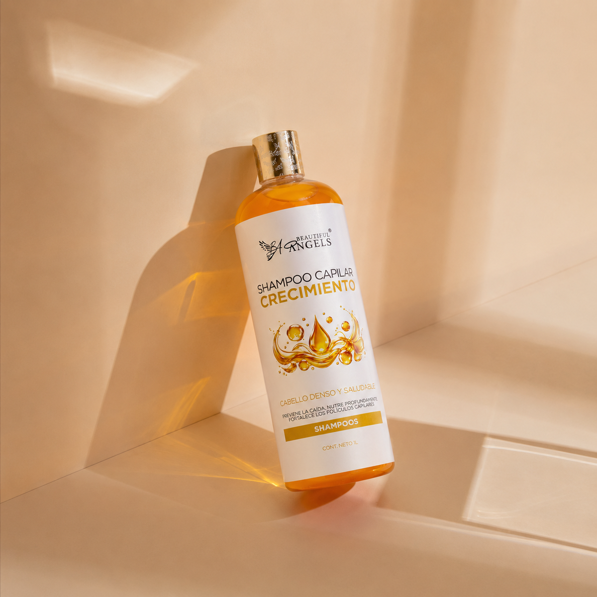 Shampoo Crecimiento Beautiful Angels: Estimula el Crecimiento Capilar, Fortalece desde la Raíz y Nutre a Profundidad, Previene la Caída