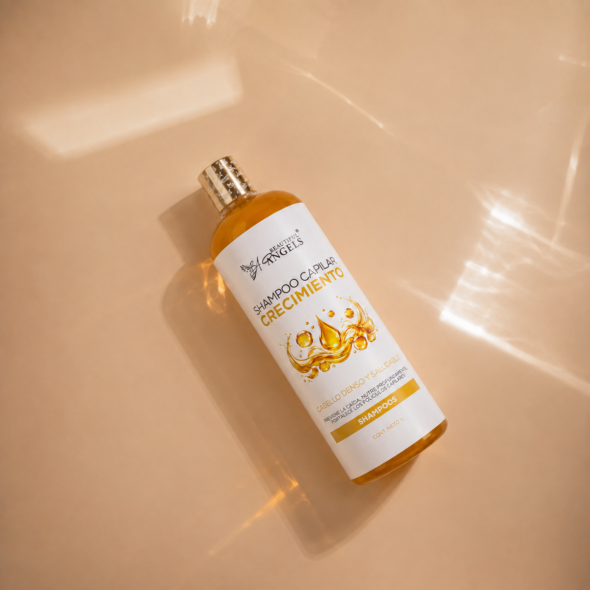 Shampoo Crecimiento Beautiful Angels: Estimula el Crecimiento Capilar, Fortalece desde la Raíz y Nutre a Profundidad, Previene la Caída