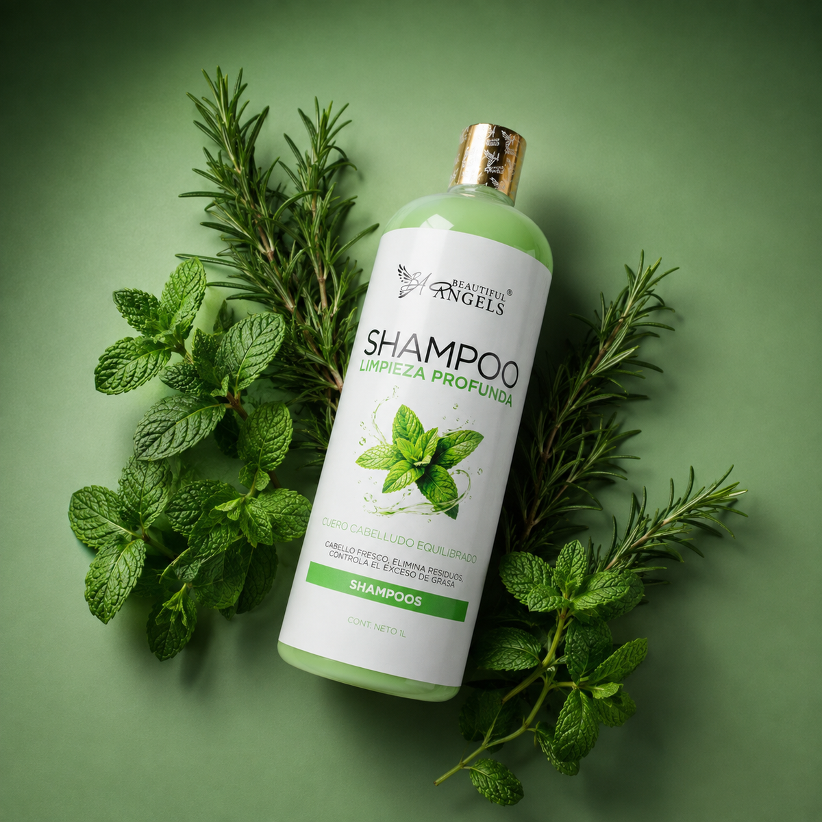 Shampoo Limpieza Profunda Beautiful Angels: Ideal antes de Keratinas y Reestructuraciones, Espuma Rica y Cremosa que Limpia sin Resecar, Cuero Cabelludo Limpio y Equilibrado, Elimina Residuos Acumulados, Controla el Exceso de Grasa