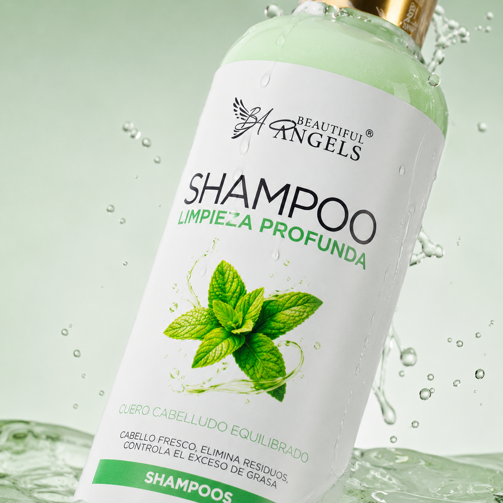 Shampoo Limpieza Profunda Beautiful Angels: Ideal antes de Keratinas y Reestructuraciones, Espuma Rica y Cremosa que Limpia sin Resecar, Cuero Cabelludo Limpio y Equilibrado, Elimina Residuos Acumulados, Controla el Exceso de Grasa