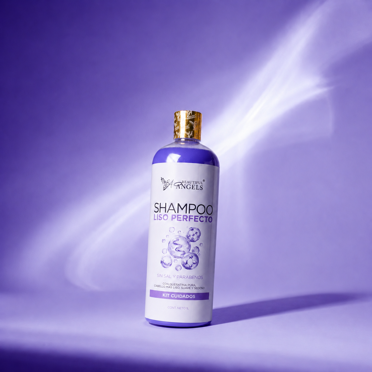 Shampoo Liso Perfecto Beautiful Angels: Ideal para el Cuidado Posterior de Keratinas, Cabello más Liso por más Tiempo, Fórmula Libre de Sales y Parabenos
