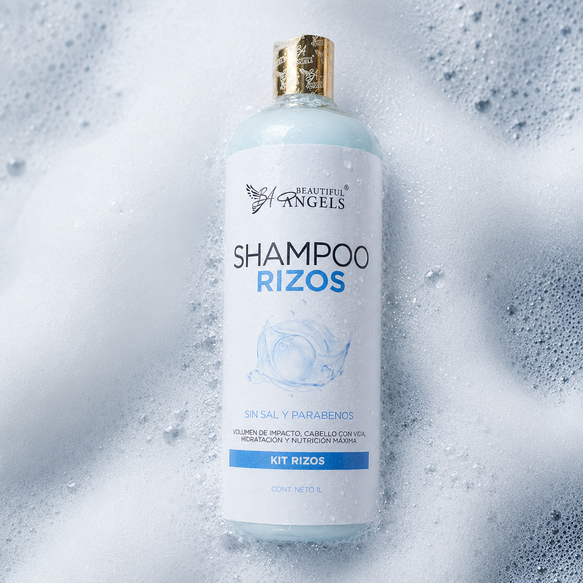 Shampoo Rizos Beautiful Angels: Define y Realza la Forma Natural de tus Rizos, Controla el Encrespamiento, Aporta Elasticidad y Movimiento