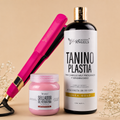 Kit Profesional de Alisado Taninoplastia Gold + Sellador de Keratina + Plancha Profesional de Nanotitanio