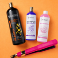Kit Taninoplastia Gold 1L + Shampoo Liso Perfecto 500ML + Neutralizador 500ML + Plancha Profesional Beautiful Angels