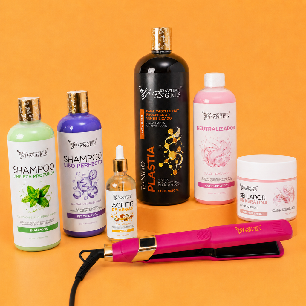 Kit Profesional de Taninoplastia Gold -para Cabello Muy Procesado y Sensibilizado – Beautiful Angels