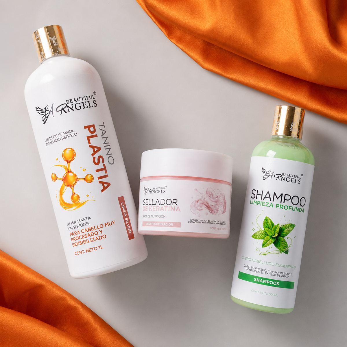 Kit Taninoplastia Silver 1L + Shampoo de Limpieza Profunda 500ML + Sellador de Keratina 250ML