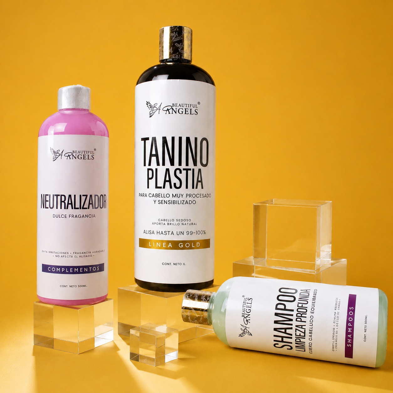 Kit Taninoplastia Gold + Shampoo Limpieza Profunda + Neutralizador: Devuélvele Suavidad y Vitalidad a Tu Cabello