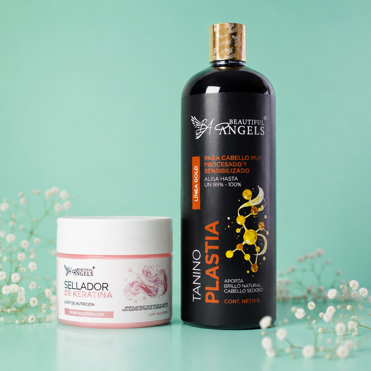 Kit Taninoplastia Gold 1L + Sellador de Keratina 250 ML
