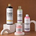 Kit Taninoplastia Gold + Shampoo Limpieza Profunda + Neutralizador + Sellador de Keratina: Liso suave, menos frizz y acabado sedoso para cabello muy procesado.