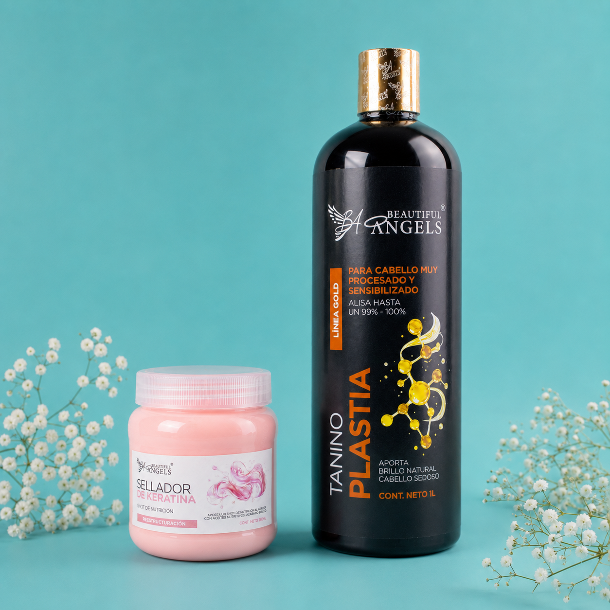Kit Taninoplastia Gold 1L + Sellador de Keratina 250 ML