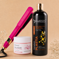 Kit Taninoplastia Gold 1L + Sellador de Keratina 250ml +Plancha Profesional Beautiful Angels