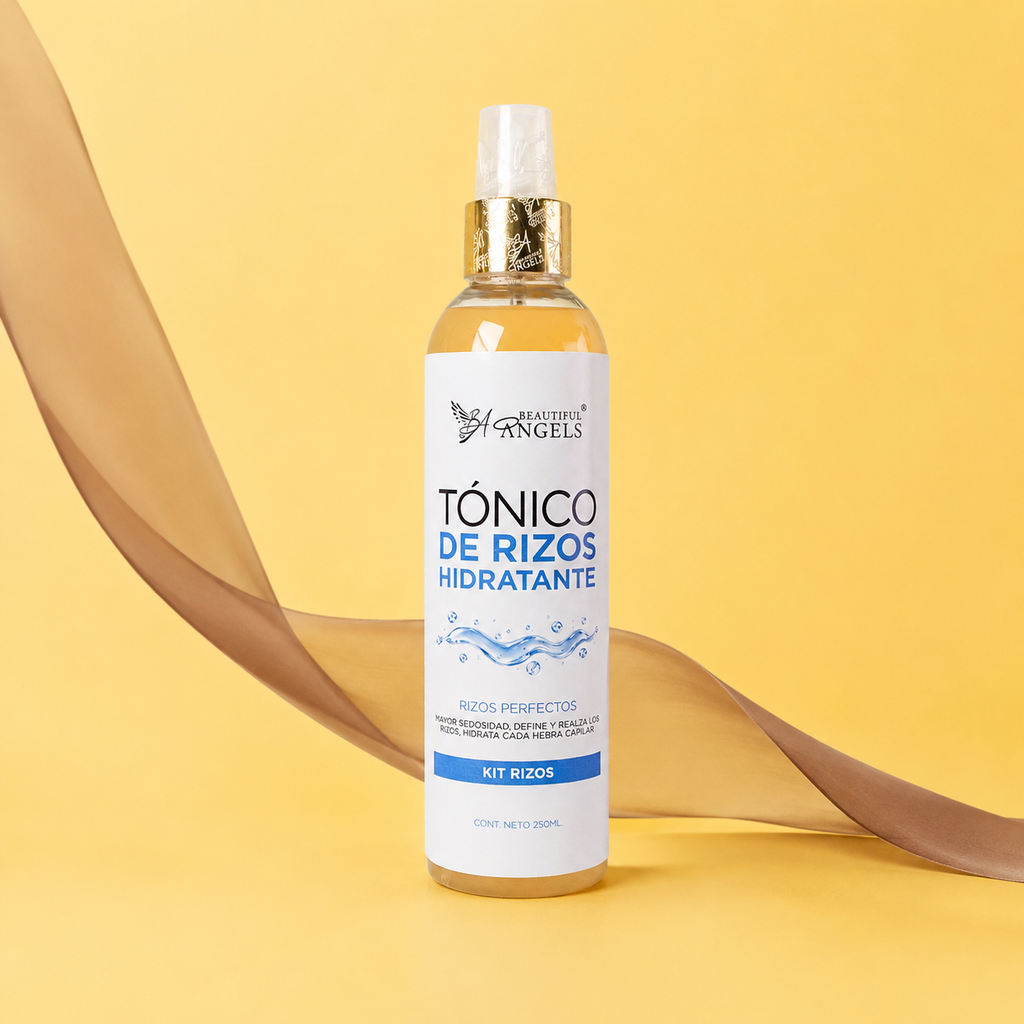 Tónico Capilar de Rizos 250ml  Beautiful Angels: Revitaliza y Suaviza Cada Hebra, Manteniendo la Elasticidad y Definiendo la Forma Natural de tus Rizos,Extractos Naturales y Brillo Radiante