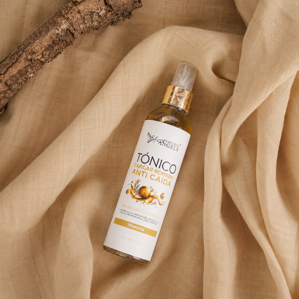 Tónico de Romero Anti Caída 250ml Beautiful Angels: Fortalece y Revitaliza Todo Tipo de Cabello, Estimula un Crecimiento más Fuerte y Abundante, Aporta Brillo, Suavidad y una Sensación de Frescura