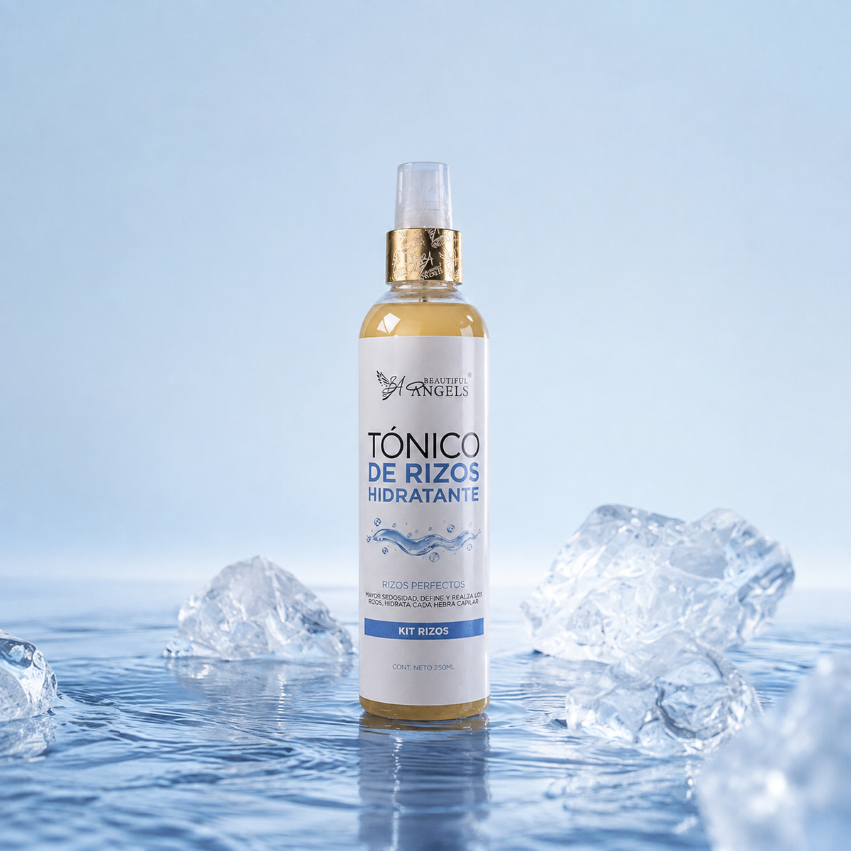 Tónico Capilar de Rizos 250ml  Beautiful Angels: Revitaliza y Suaviza Cada Hebra, Manteniendo la Elasticidad y Definiendo la Forma Natural de tus Rizos,Extractos Naturales y Brillo Radiante